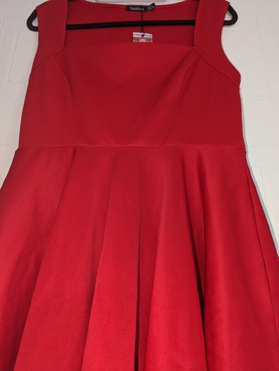 beautiful square neck, skater, midi dress from Boohoo