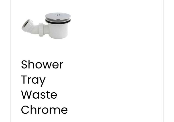 800 by 800 Quadrant shower Tray and Chrome waste
