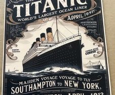 Titanic sign, made from wood