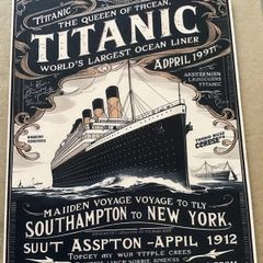 Titanic sign, made from wood