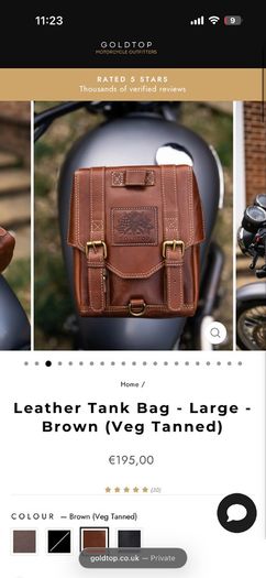Goldtop Leather Tankbag