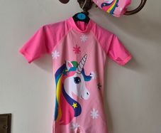 One piece girls unicorn swimsuit