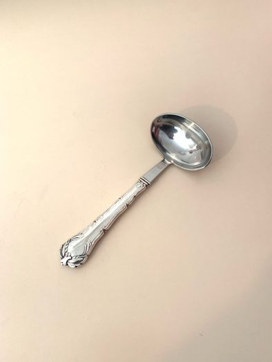Vintage Danish silver and steel sauce ladle