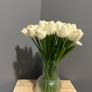 Beautiful real looking white faux tulip bouquet with vase Image 9