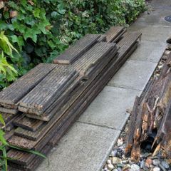 Used decking boards and firewood