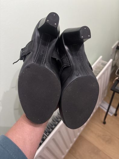 Clarks Black Leather Mary Jane Shoes 4