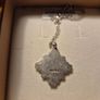 Vintage Old Sterling silver Holy Spirit Religious Medal. Image 6
