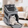 Cat Backpack, Foldable Pet Carrier Backpack for Cats and Small Dogs, Dog Rucksack with Ventilated Design Inner Safety Strap, Puppy Carrier Bag for Hiking Travel Outdoor Image 2