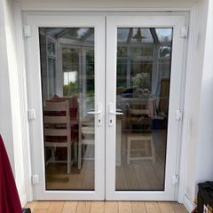 White PVC Double-Glazed French Doors & Frame | Left Hand Open | Castleknock