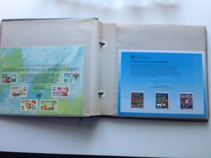 Stamps , UN souvenir card collection