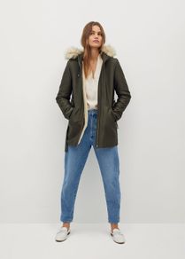 Mango Faux shearling-lined parka size XS