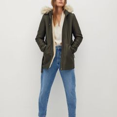 Mango Faux shearling-lined parka size XS