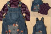 Denim Pinafore Dress And Top Set