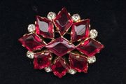 Vintage Ruby Red Brooch