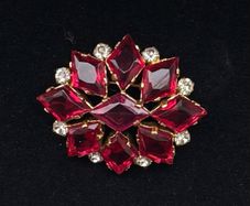Vintage Ruby Red Brooch