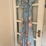blue floral pleated maxi dress Image 4