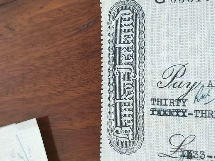 23X 1934 Bank of Ireland Belfast Cheques