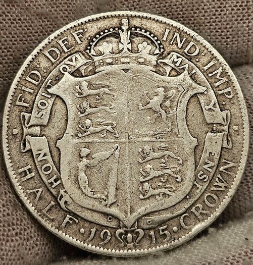 Great Britain Silver 1915 Half Crown King George V