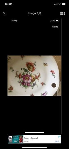 Antique Hand Painted Meissen Plate Set
