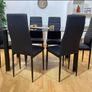 Modern Glass Dining Table Set Seats 6, black Image 2