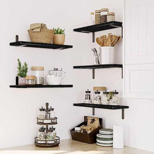 NEW SALE | Shelves Wood Wall Mounted Shelf, Rustic Shelves Set of 5