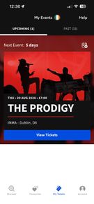 The prodigy and carl cox 2 x tickets(front standing)