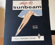 Vintage Ad Fashion Shop Advertising Showcard for Sunbeam Nylons - 2 Available