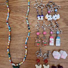 Kawaii earings and necklace bundle - new