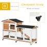 Rabbit Hutch Outdoor with Run Guinea Pig Hutch, 2-Tier Bunny Cage with Wheels, No-Leak Plastic Tray, 157.4 x 53 x 99.5 cm, Yellow Image 5