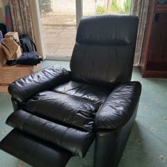 Reclining leather armchair