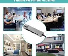 4k 6 in 1 USB C Hub HDMI,RJ45 Lan, USB-C, 2 USB 3.0 Ports and 87W Power Delivery for MacBook Pro and Type C Windows Laptops