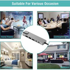 4k 6 in 1 USB C Hub HDMI,RJ45 Lan, USB-C, 2 USB 3.0 Ports and 87W Power Delivery for MacBook Pro and Type C Windows Laptops