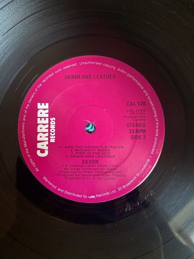 Saxon "Denim and Leather " vinyl