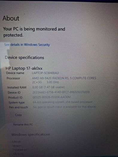 HP Laptop 17inch Ak0xx