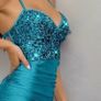 Teal Debs Prom Dress Size 12 sparkly too strappy backless sparkle top Image 8