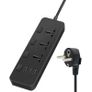 T14 2m 2500W 3 Plugs + 3-USB Ports Multifunctional Socket With Switch, Specification: EU Plug (Black) Image 4