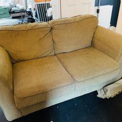 2 seater second hand, olive green sofa
