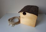 Birdhouse with bark roof