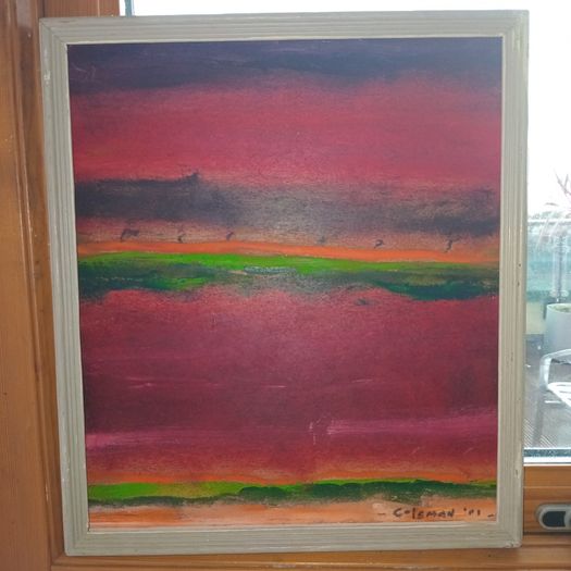 "Summer Sunrise,,Clifden,Co.Galway".Oil on Board Painting.Signed.and Titled verso.