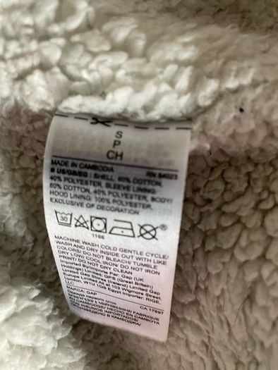 GAP hoodie full zip with fur lining Women ladies size M
