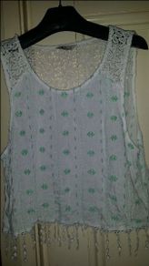 Diesel Hand-Made-Ring-Spun crop embroidered top size M Postage included