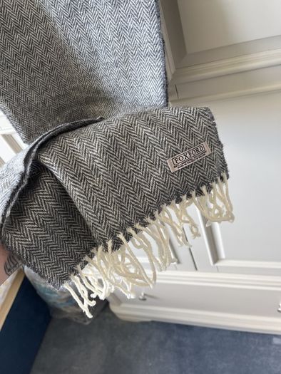 Foxford Woolen Mills Grey Herringbone Scarf