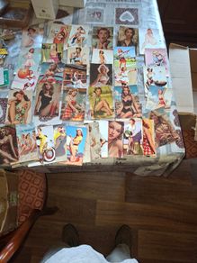 Vintage 100 Postcard Size features Vintage Pin-Up Illustrating Women Posing, Postage Available or Collection is always welcome