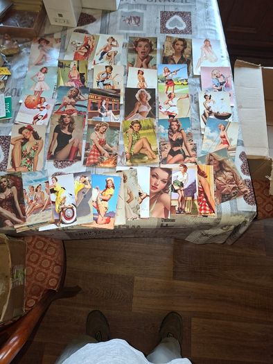 Vintage 100 Postcard Size features Vintage Pin-Up Illustrating Women Posing, Postage Available or Collection is always welcome