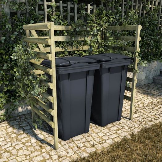 Double Bin Shed Green 140x80x150 cm Impregnated Pinewood