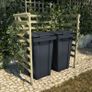 Double Bin Shed Green 140x80x150 cm Impregnated Pinewood Image 5