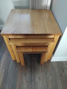 Solid Oak nest of tables