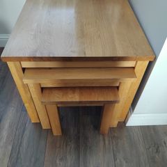 Solid Oak nest of tables