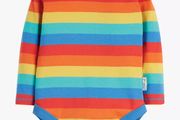 Frugi Baby GOTS Organic Cotton Rainbow Bodysuit, Multi