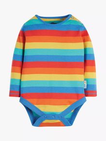 Frugi Baby GOTS Organic Cotton Rainbow Bodysuit, Multi
